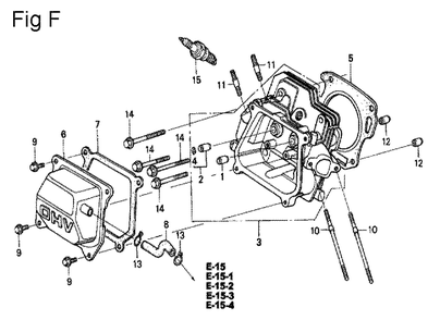 Fig-14 Diagram and Parts List for GX200 Type VX Honda Engine