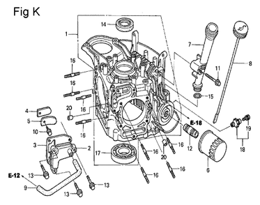 Fig-11 Diagram and Parts List for GCV530 Type QEA Honda Engine