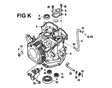 Fig-9 Diagram and Parts List for GXV340 Type DX Honda Engine