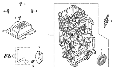 Fig-0 Diagram and Parts List for GC190A Type QEA Honda Engine