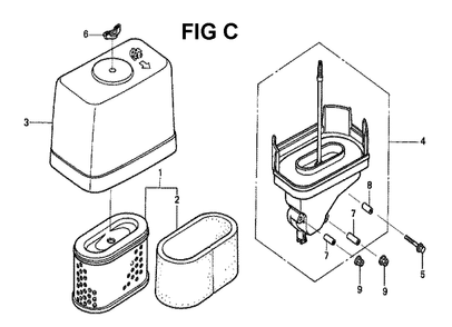 Fig-5 Diagram and Parts List for GXV340K2 Type DA Honda Engine