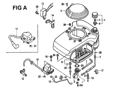 Fig-5 Diagram and Parts List for GXV160K1 Type SFL Honda Engine