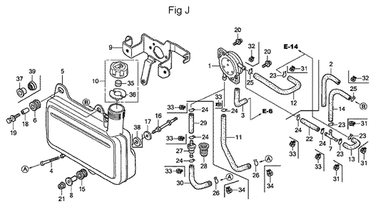 Fig-10 Diagram and Parts List for GC160 Type VXA Honda Engine