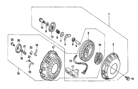Fig-0 Diagram and Parts List for GX120T1 Type LH Honda Engine