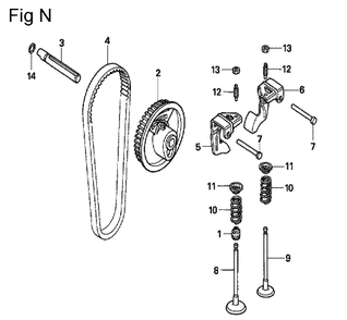 Fig-14 Diagram and Parts List for GX100U Type KRB Honda Engine