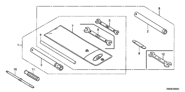 Tool Diagram and Parts List for GX270UT2 (Type  PAE2/A)(GCBGT-2000001 - 2258490) Honda Engine