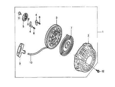 Fig-0 Diagram and Parts List for GX120K1 Type KR Honda Engine