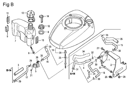 Fig-2 Diagram and Parts List for GCV160LE Type N7A1 Honda Engine
