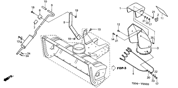 Chuter (Ht3810st) Diagram and Parts List for HT3810 Type  ST Honda Lawn Tractor Accessories