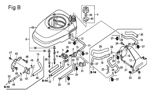 Fig-2 Diagram and Parts List for GCV160A Type S3A2 Honda Engine