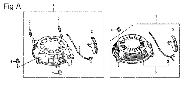 Fig-1 Diagram and Parts List for GCV135 Type A2R Honda Engine
