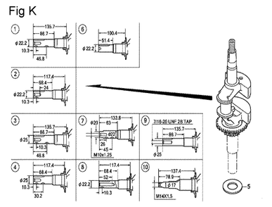 Fig-11 Diagram and Parts List for GCV160A Type A2A Honda Engine