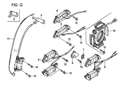 Fig-4 Diagram and Parts List for GX160U1 Type TCS2 Honda Engine