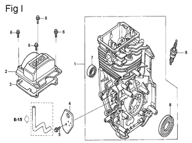 Fig-9 Diagram and Parts List for GS190A Type SBE6 Honda Engine