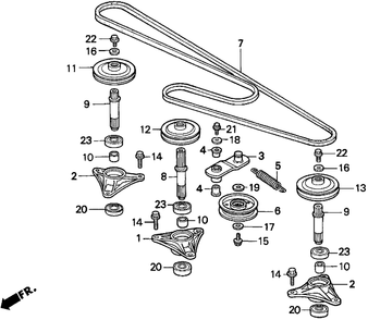 Mm46d Blade Shaft Diagram and Parts List for MM46D Type  A Honda Lawn Tractor Accessories