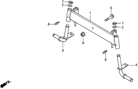 Front Axle Diagram and Parts List for H1011R (Type  SA)(MZAW-6000001 - 6100000) Honda Lawn Mower