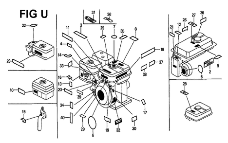 Fig-21 Diagram and Parts List for GX160K1 Type H1 Honda Engine