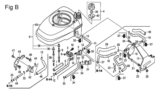 Fig-2 Diagram and Parts List for GCV160A Type A1AE Honda Engine