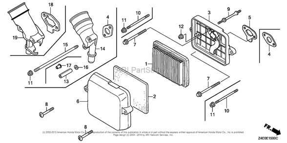Part Location Diagram of 17410-Z0D-S00 Honda Elbow, Air Cleaner