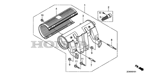 Muffler Kit (High-L.) Diagram and Parts List for GX690RH (Type TXFC)(GCAPH-2000001-9999999) Honda Engine