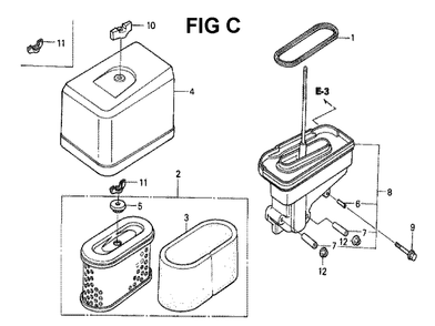 Fig-2 Diagram and Parts List for GXV340K2 Type DA Honda Engine