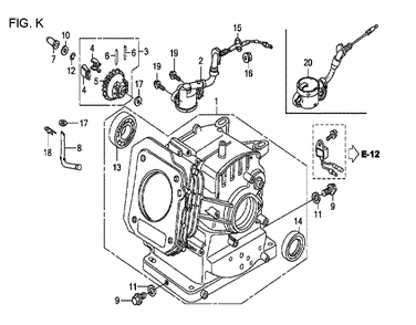 Fig-11 Diagram and Parts List for GX120T1 Type TX2 Honda Engine