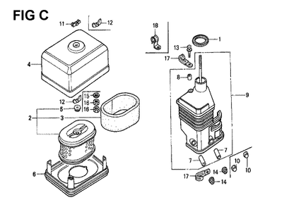 Fig-3 Diagram and Parts List for GX120K1 Type SJ Honda Engine