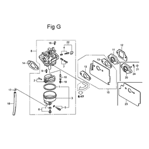 Fig-7 Diagram and Parts List for GC135 Type PXA Honda Engine