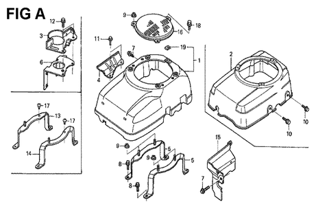 Fig-4 Diagram and Parts List for GXV340K2 Type DN Honda Engine
