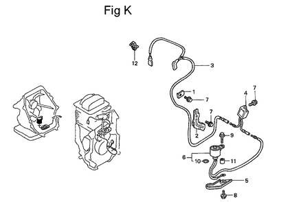 Fig-12 Diagram and Parts List for GC135 Type WKT2 Honda Engine