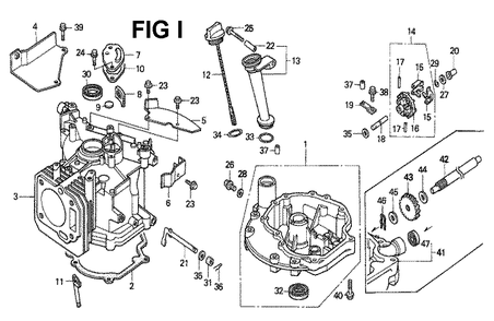Fig-3 Diagram and Parts List for GXV140 Type N1U Honda Engine