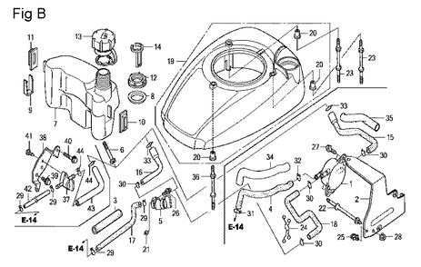 Fig-2 Diagram and Parts List for GCV160LA Type N1A Honda Engine