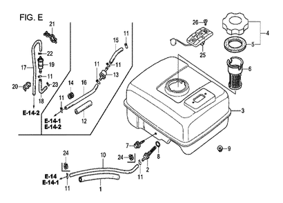 Fig-5 Diagram and Parts List for GX120T1 Type QXBR Honda Engine