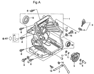 Fig-1 Diagram and Parts List for GC190A Type QHA2 Honda Engine