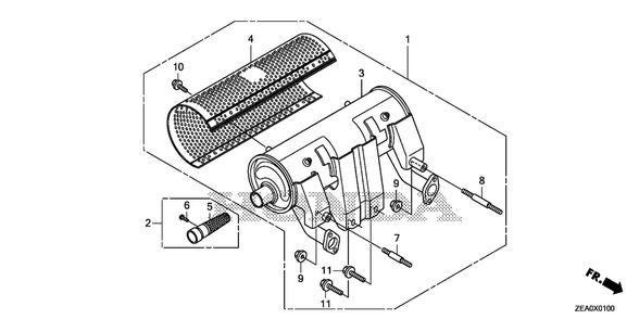 Muffler Kit (High-R.) Diagram and Parts List for GX700IRHX (Type BXF)(GCAUH-1000001-9999999) Honda Engine