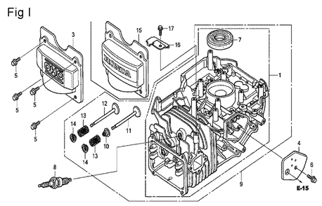 Fig-9 Diagram and Parts List for GCV160A Type N1A Honda Engine