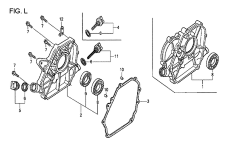Fig-12 Diagram and Parts List for GX120T1 Type QXBR Honda Engine