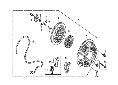Fig-0 Diagram and Parts List for GX270T Type QMH Honda Engine