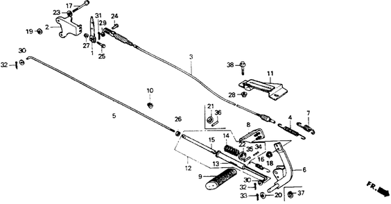 Part Location Diagram of 47251-751-000 Honda Spring, Brake Rod Setting