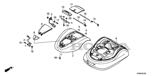 Cover Diagram and Parts List for HRM3000K1 (Type  A)(MBFF-1000001 - 9999999) Honda Lawn Mower