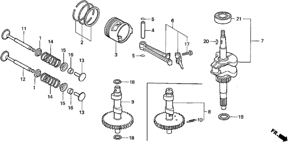 Part Location Diagram of 14732-ZG0-000 Honda Lifter, Valve