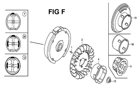 Fig-1 Diagram and Parts List for GX160H1 Type SX3 Honda Engine