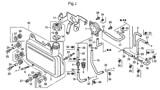 Fig-10 Diagram and Parts List for GC190A Type QHAD Honda Engine