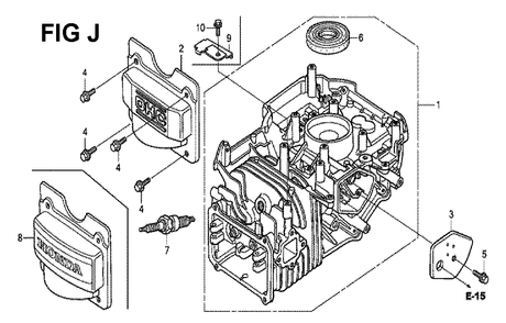 Fig-10 Diagram and Parts List for GCV190LA Type SBA Honda Engine