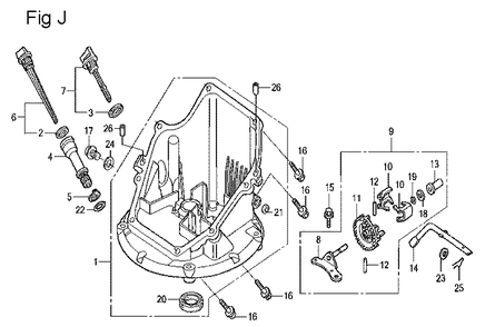 Fig-10 Diagram and Parts List for GCV160LA Type A1A Honda Engine