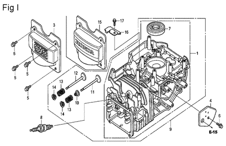 Fig-9 Diagram and Parts List for GCV160 Type N7A1 Honda Engine