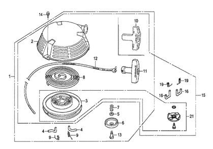 Fig-0 Diagram and Parts List for GXV160H2 Type N6 Honda Engine