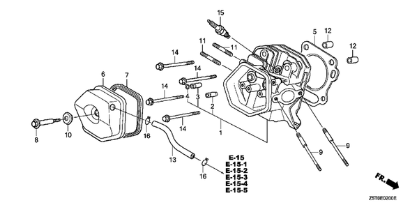 Part Location Diagram of 12310-Z5T-000 Honda Cover, Cylinder Head