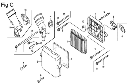 Fig-3 Diagram and Parts List for GX100U Type QA2 Honda Engine
