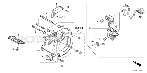 Fan Cover (2) Diagram and Parts List for GX390UT2 (Type  QZD/A)(GCBCT-3000001 - 3485996) Honda Engine
